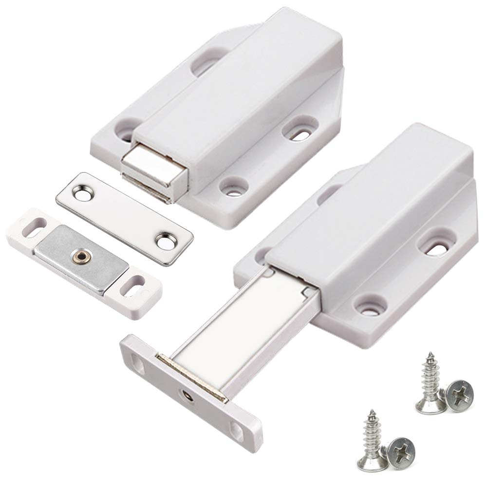 Push to Open durvju atvērējs Jiayi 2 gab. Heavy Duty magnētiskais spiediena atvērējs skapjiem, mēbelēm, atvilktnēm