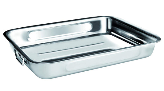 IBILI RUSTIDERA INOX ar ASAS 40 CM - nerūsējošais tērauds, sudrabs, 30 cm, izturīga un stilīga cepšanas panna.