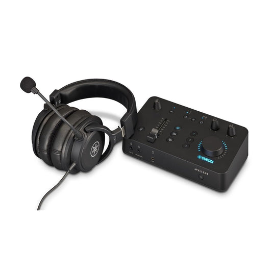 Yamaha ZG01 viss vienā komplekts – spēļu straumēšanas mikseris un YH-G01 studijas austiņas, saderīgs ar Windows, Mac, iOS, Android.