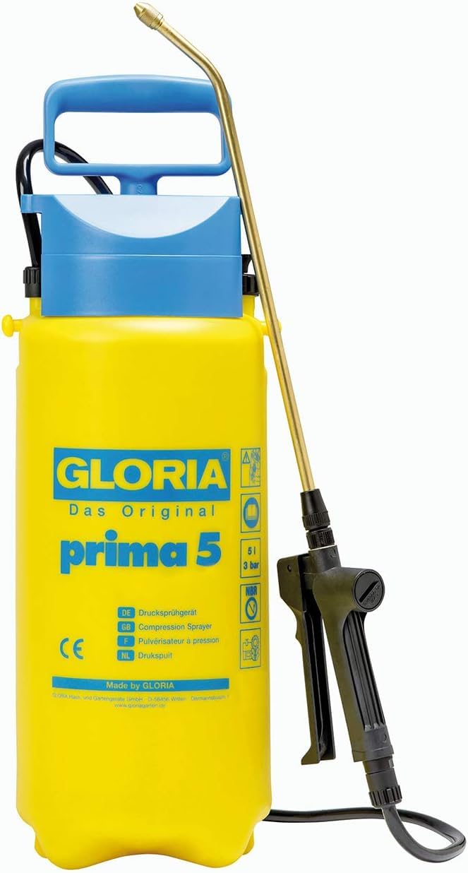 Dārza spiediena smidzinātājs GLORIA prima 5, 5 L, augu aizsardzībai un nezāļu apkarošanai