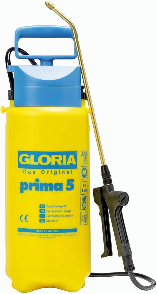 Dārza spiediena smidzinātājs GLORIA prima 5, 5 L, augu aizsardzībai un nezāļu apkarošanai