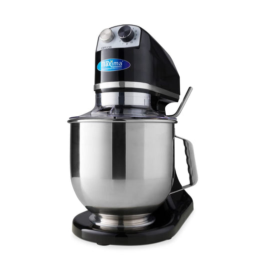 Planētu mikseris 7 l, līdz 2 kg mīklas, melns – nerūsējošā tērauda maisīšanas bļoda – 11 ātrumi – virtuves iekārta – stāvošais mikseris – pārtikas robots – 7 litri