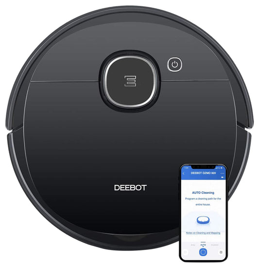 Ecovacs Deebot OZMO 920 - 2-in-1 putekļu sūcējs-robots ar tīrīšanas funkciju, inteliģentu navigāciju, Google Home un Alexa atbalstu.