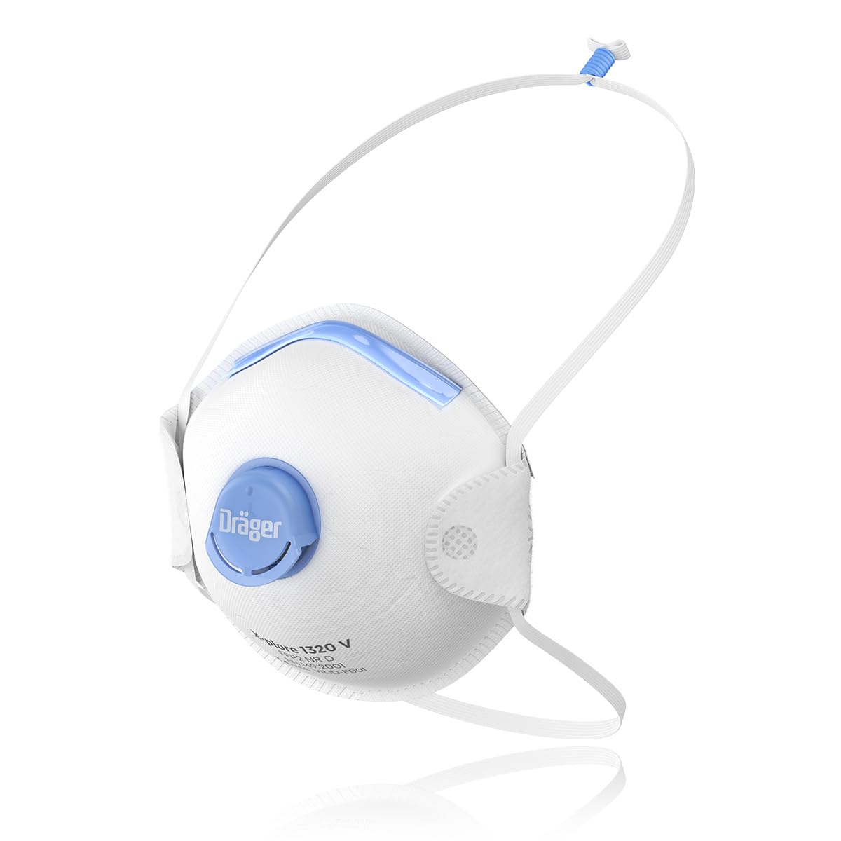 FFP2 maska ar vārstu Dräger X-plore 1320 V, vienreizlietojama elpceļu aizsardzības maska