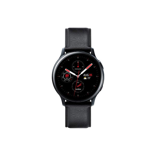 Samsung Galaxy Watch Active 2 4G - 40mm stainless steel, glacier silver, French version, black diamond, fitness tracking.