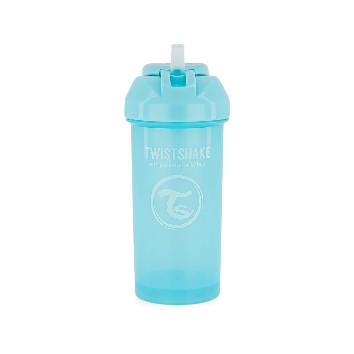 Twistshake dzeršanas krūzīte ar salmiņu | mazuļu krūzīte ar salmiņu - 360 ml | neiztecīga bērnu ūdens pudele | neiztekams dzeršanas trauks mazuļiem | BPA nesaturoša mazuļu pārejas krūzīte | zila
