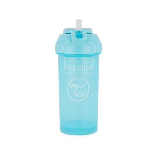 Twistshake dzeršanas krūzīte ar salmiņu | mazuļu krūzīte ar salmiņu - 360 ml | neiztecīga bērnu ūdens pudele | neiztekams dzeršanas trauks mazuļiem | BPA nesaturoša mazuļu pārejas krūzīte | zila