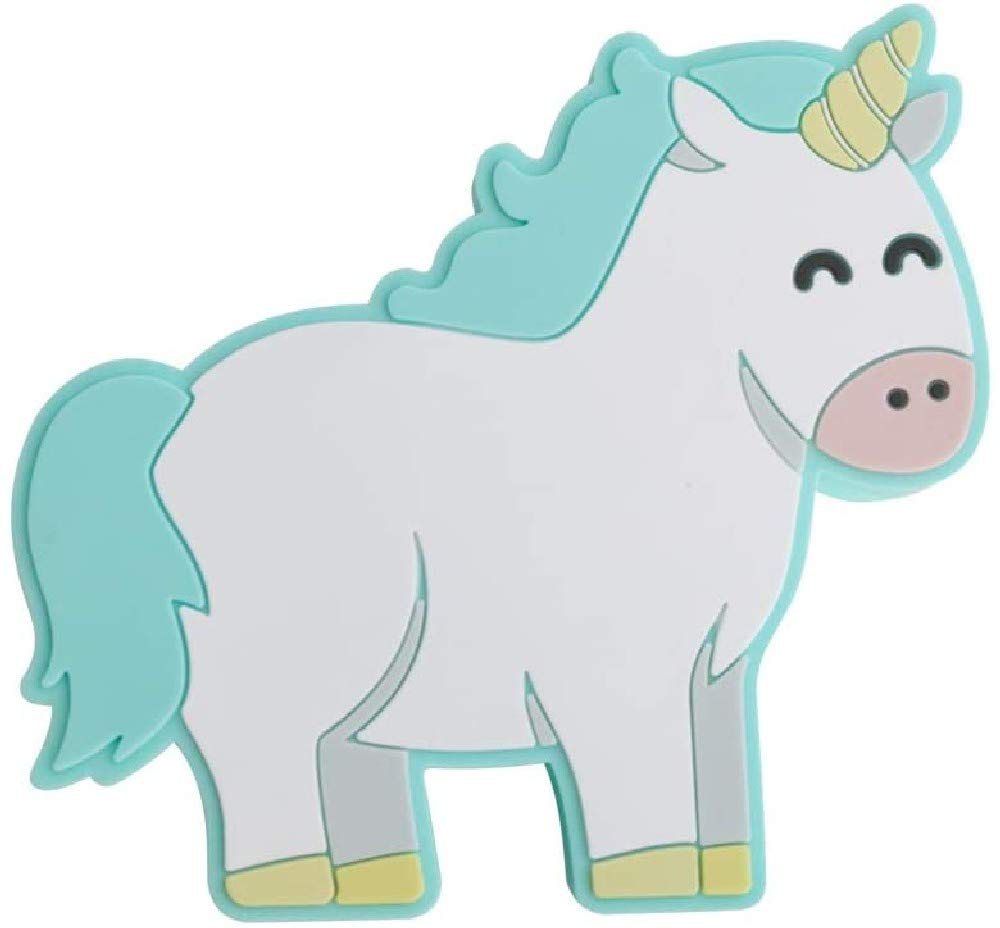 Kungs Brīnišķīgais Bluetooth skaļrunis vienradža formā, zīmols ar darbības laiku 3-4 stundas, baltā un piparmētru zaļā krāsā.