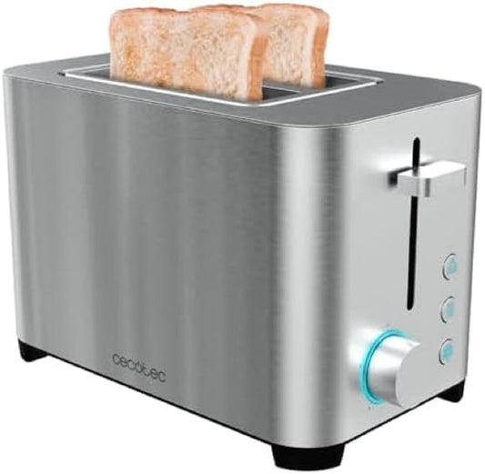 Cecotec tosteris YummyToast - ar garu slotu, nerūsējošā tērauda virsmām, 5 jaudas līmeņiem, 2 iepriekš konfigurētām funkcijām, drupatu atvilktni (850 W)