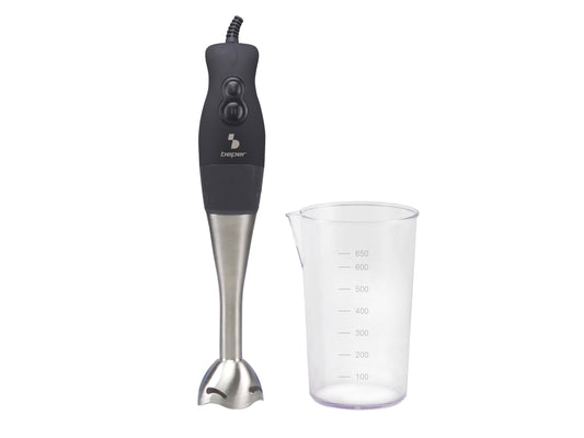 BEPER BP.654 iegremdējamais mikseris - plastmasas mērtrauks, tērauds/ABS, pelēks/melns, nerūsējošais tērauds