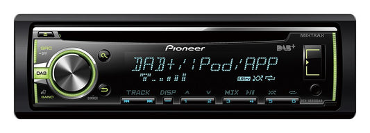Pioneer DEH-X6800DABAN multimediju uztvērējs automašīnām, melns, 1 DIN, 200 vati, CD, CD-R, CD-RW, rotējošs, MOSFET, iPod/iPhone tieša kontrole, Android mediju piekļuve, MIXTRAX EZ, iekļauts DAB antena