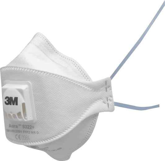 3M Aura putekļu maska FFP2 ar vārstu, sērija 9322+, 10 maskas iepakojumā