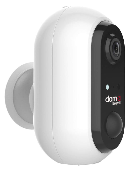 Beghelli - Āra WLAN kamera Full HD, uzraudzības kamera ar kustības sensoru, nakts redzamība, platleņķa objektīvs 130°, dome, saderīga ar Alexa un Google Home