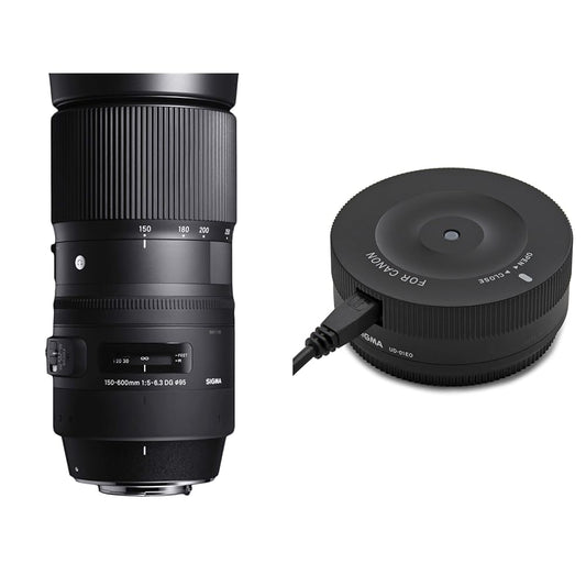 Sigma 150-600mm F5,0-6,3 DG OS HSM Contemporary objektīvs (95mm filtra vītne) Canon objektīvu bajonetam & USB doks Canon objektīvu bajonetam