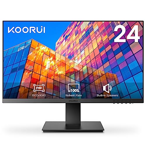 KOORUI 24" Monitor - IPS, FHD 1080P, bezrāmja, 100Hz HDMI, VESA 75x75mm, adaptīvā sinhronizācija, acu aizsardzība