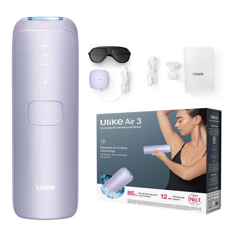 IPL epilators Ulike Air 3 sejas un ķermeņa apmatojuma noņemšanai mājās, lāzerepilācijas alternatīva, ar safīra dzesēšanas sistēmu, Provence-Lila
