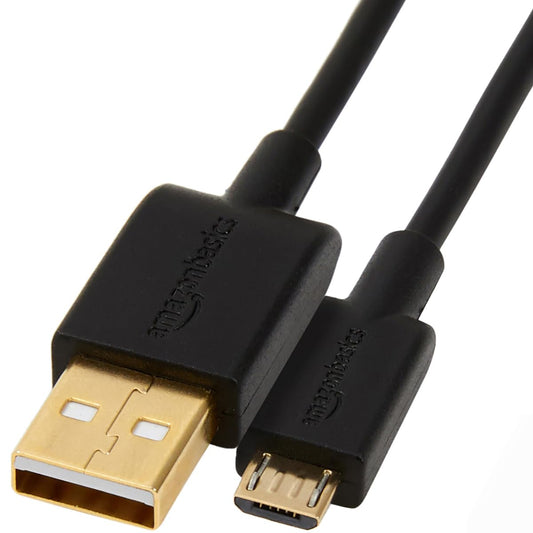 USB-A–Micro USB 2.0 kabelis, 480 Mbit/s datu pārraides ātrums, apzeltīti savienotāji, 1.8 m, melns