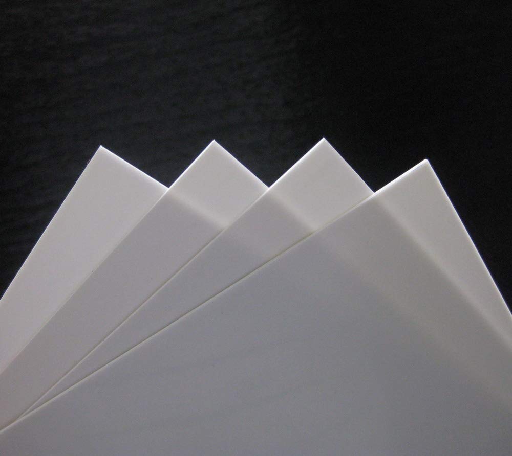 Evemodel ABS0920 ABS polistirola plāksnes 4 gab. 200 x 250mm 2mm biezums, balta, modelēšanai un dekorēšanai