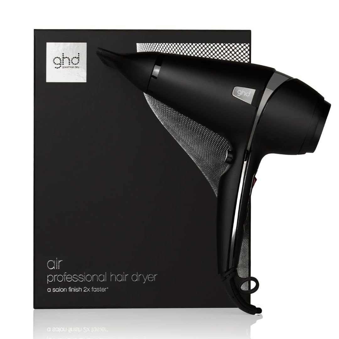ghd Air Fēns melnā krāsā - jaudīgs matu žāvētājs salonu apdarei, 2x ātrāka žāvēšana, samazina frizzy - visiem matu tipiem