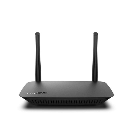 Linksys E5400 Dual-Band WiFi 5-WLAN maršrutētājs (AC1200) – maršrutētājs bezvadu spēlēšanai un straumēšanai ar datu pārraides ātrumu līdz 1,2 Gbit/s, 4 Ethernet portiem, bērnu aizsardzības funkcijām un viesu piekļuvi.