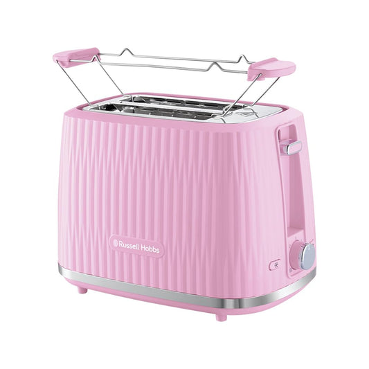 Russell Hobbs tosteris [2 šķēlēm] Eden (6 brūnināšanas līmeņi, pacelšanas funkcija, atkausēšanas, uzsildīšanas un apstāšanās funkcija, drupaču atvilktne, maizes uzlikums, aveņu krāsā) 27372-56
