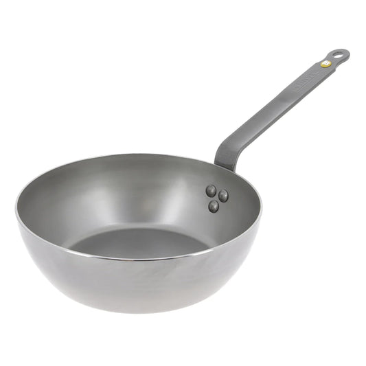 de Buyer lauku panna MINERAL B - 24 cm stainless steel frying pan, durable and heat-resistant, ideal for cooking.