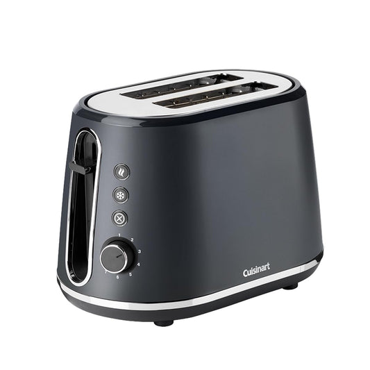 Cuisinart 2 šķēļu tosteris | Papildu dziļi, papildu plati atveres, ideāli biezam maizei un beigelēm | Augsta pacelšanas sviras | 7 brūnināšanas līmeņi plus atkausēšana | Atbilstošs tējkanna pieejama | Pelēks