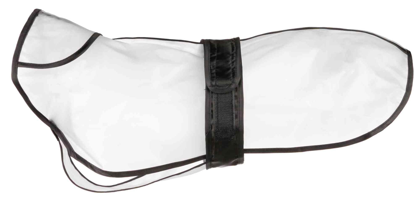 TRIXIE suņu lietusmētelis, XL, muguras garums 60 cm, vēdera apkārtmērs 52–76 cm, caurspīdīgs