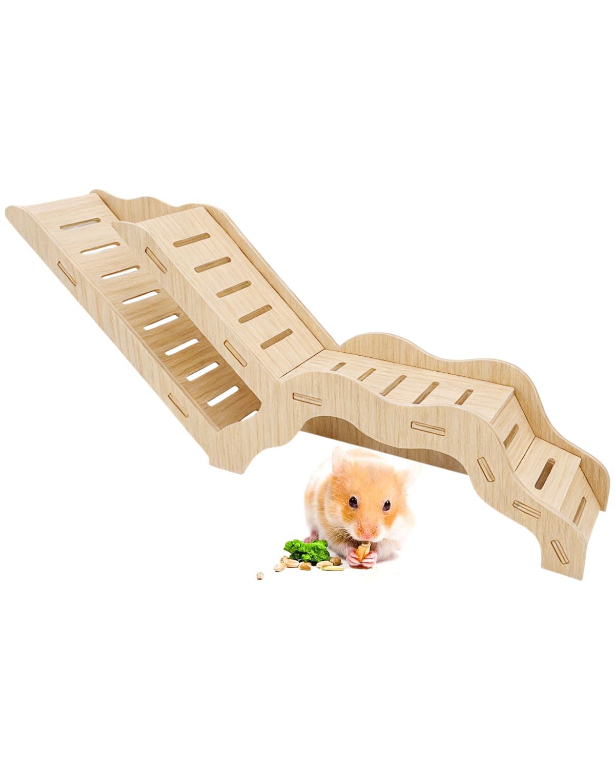Hamsteru slēptuve un izpētes tunelis LEEQBCR, koka kāpņu mājiņa smilšu pelei, kāmim un maziem mājdzīvniekiem, 1 gab. (A Stil)