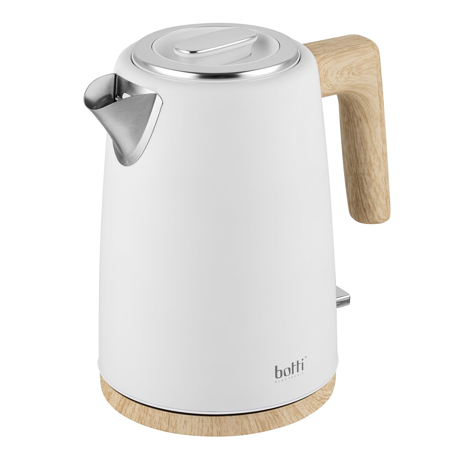 Botti Pedro elektriskā tējkanna 1,7L - 2200W, matēts nerūsējošais tērauds, automātiska izslēgšanās, estētisks dizains