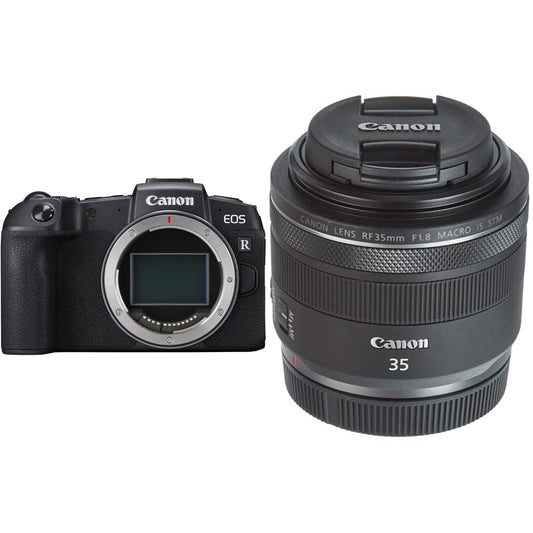 10. Canon EOS RP pilna formāta sistēmas kamera - korpuss ar RF 35mm F1.8 makro is STM (bezspoguļa, 26,2 megapikseļi, 7,5 cm Clear View LCD II, 4K, DIGIC 8 attēlu procesors, Wi-Fi, Bluetooth, pilna formāta sensors)