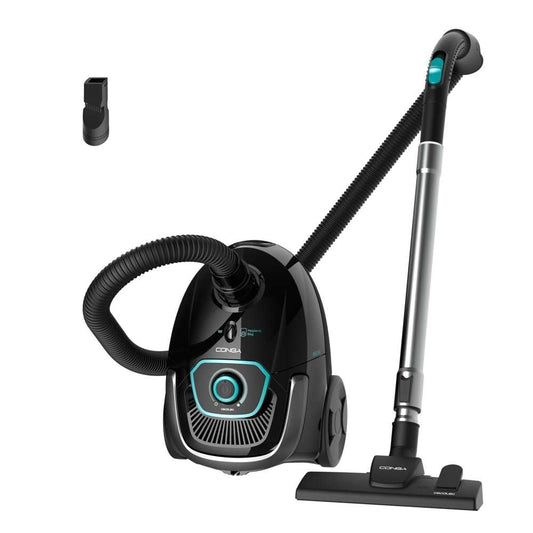 Cecotec Conga Powerbag 2500 Compact Plus - 850W, 2.5L bag, high-performance filtration, metal telescopic tube, includes furniture tools.