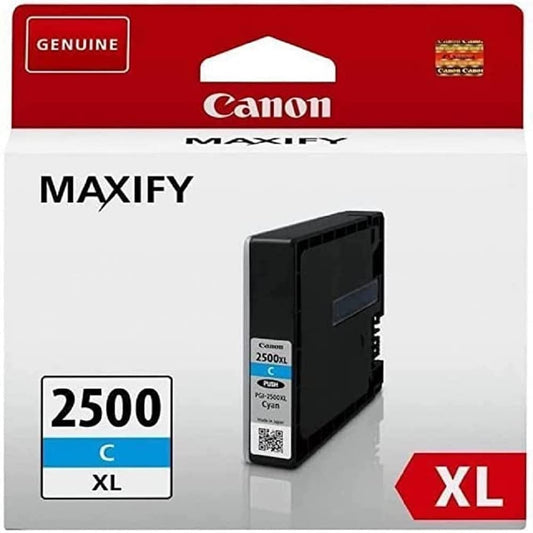 Canon tintes kasetne PGI-2500 XL C - Ciāna 19,3 ml oriģināls MAXIFY printeriem, augstas kvalitātes tintes drukāšanai.