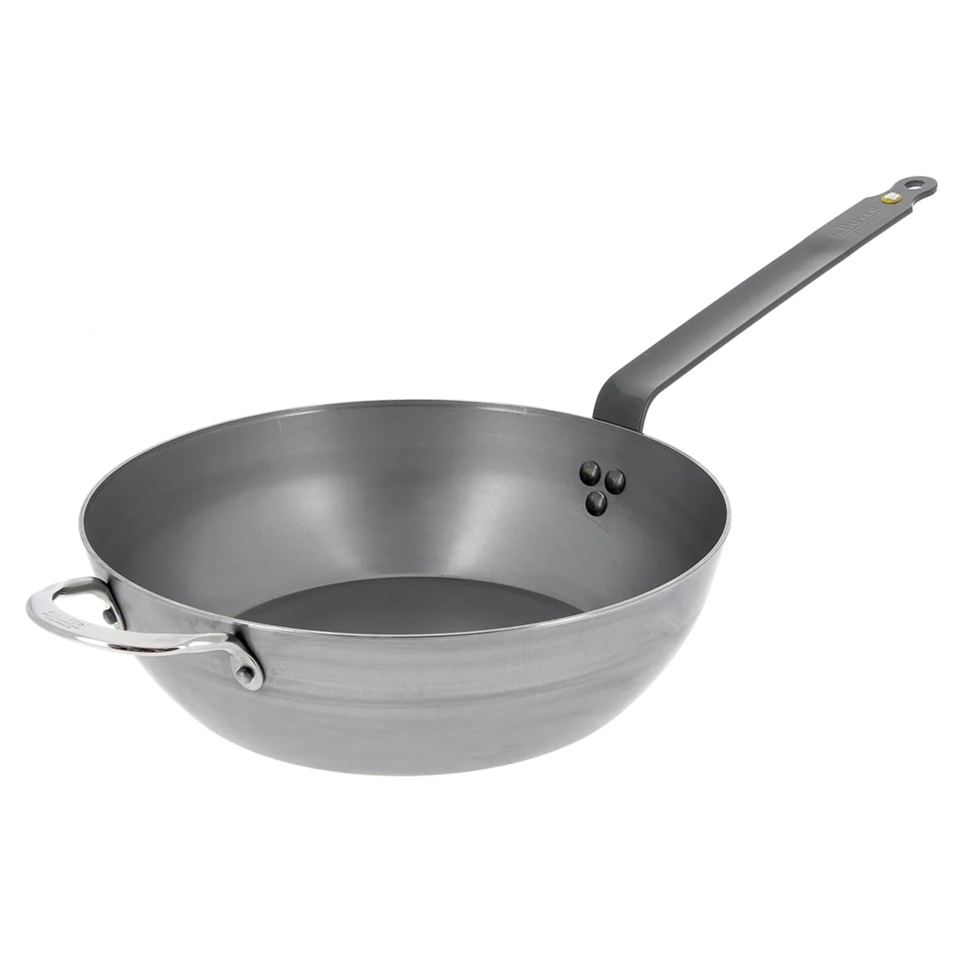 de Buyer lauku panna MINERAL B - 32 cm tērauda, ar pretējo rokturi, sudrabs, ideāla cepšanai un sautēšanai.