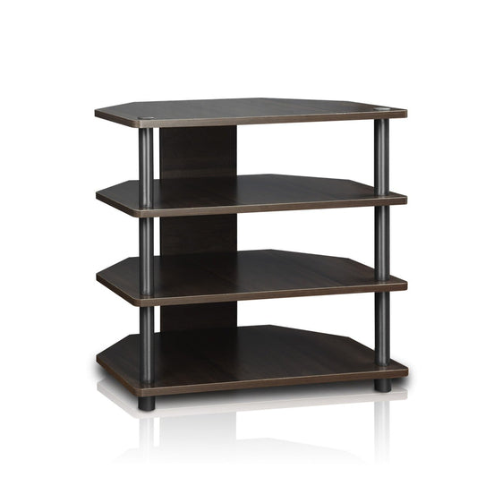 Furinno TV skapītis ar 4 plauktiem, koks, espresso/melns, 37.08 x 37.08 x 58.93 cm