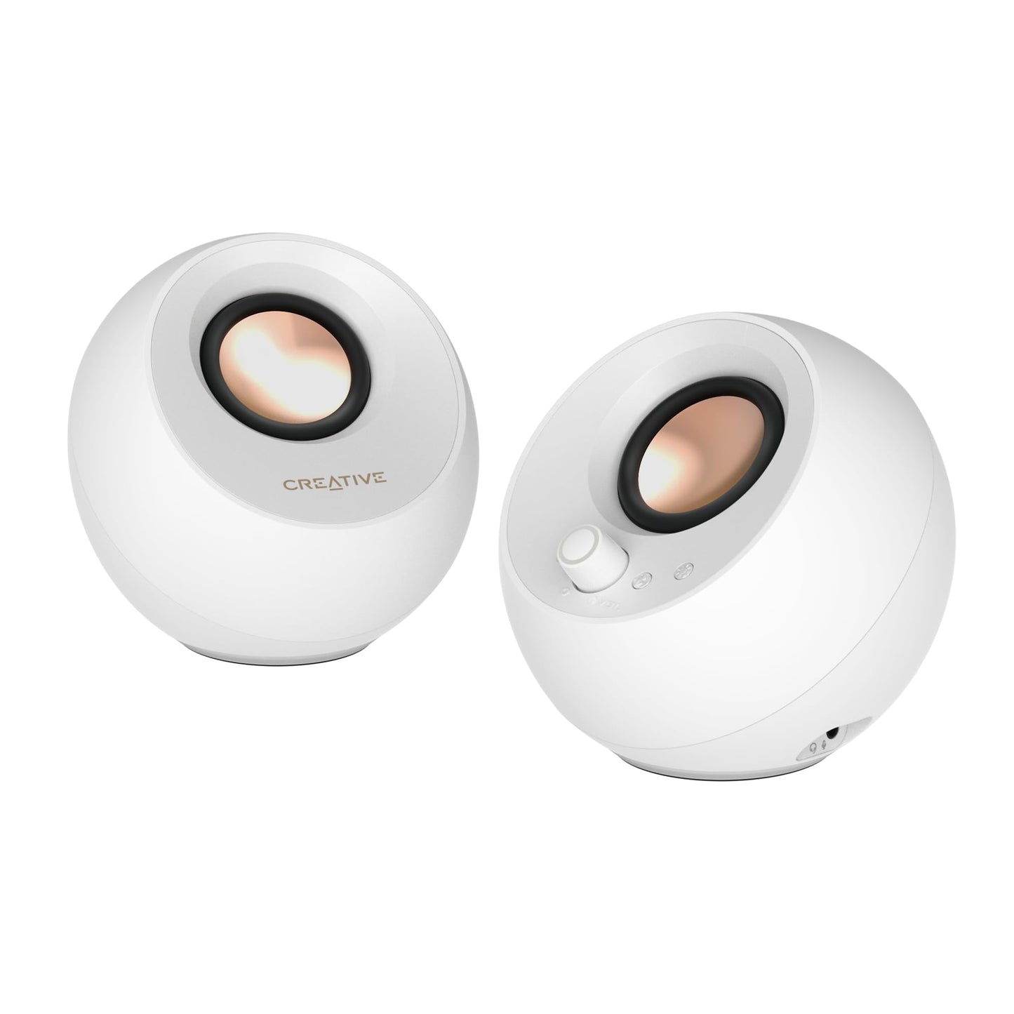 RGB datora skaļruņi CREATIVE Pebble Pro 2.0 ar USB-C, Bluetooth 5.3 – balti