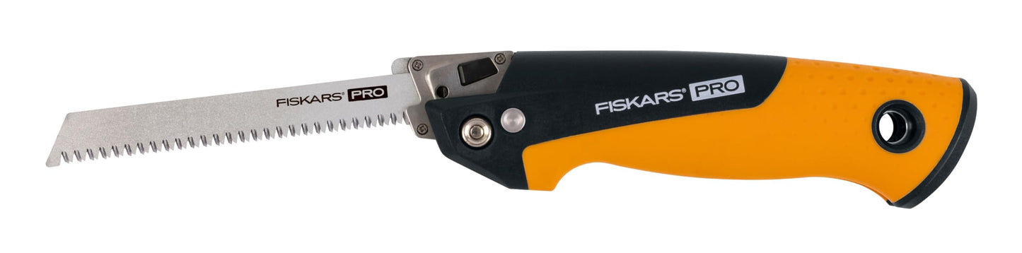 Fiskars Pro kompaktais salokāmais zāģis, komplektā 2 zāģa asmeņi, asmens garums: 15 cm