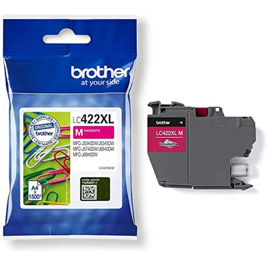 Brother LC-422XLM Magenta Ink Cartridge - 1,500 pages, compatible with MFC-J5340DW, J5345DW, J5740DW, J6540DW, J6940DW.