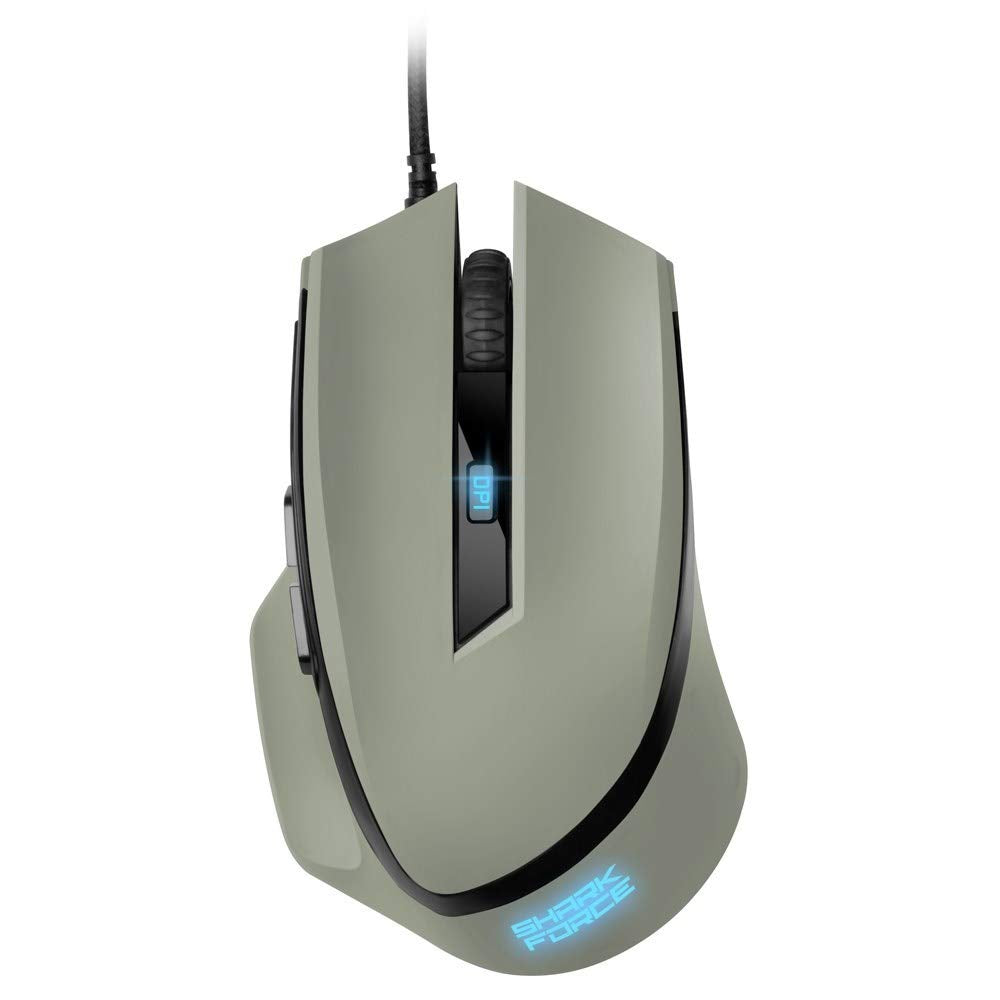 Sharkoon Shark Force II - Grey USB gaming mouse with ergonomic design and customizable DPI settings.