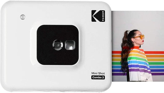 Kodak Mini Shot Combo 3 - C300W Balts, portable photo printer with instant printing and Bluetooth connectivity.