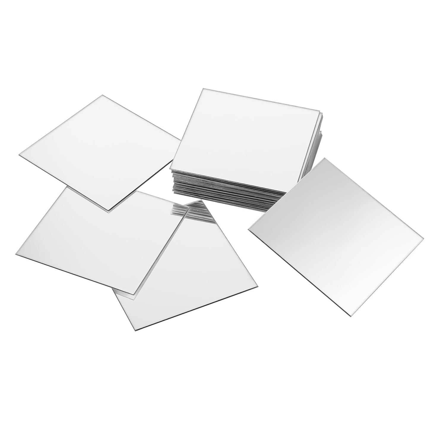 Akrila spoguļu uzlīmes DIVINA VITAE, 25 gab., mazas kvadrātveida, 7,5 x 7,5 cm, pašlīmējošas sienas dekorācijas viesistabai, guļamistabai, TV, dīvāna fonam