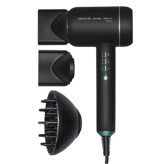 Cecotec IoniCare 6000 RockStar Essence Bamba matu fēns, 2200 W, digitālais motors, joni, 5 temperatūras iestatījumi, ieskaitot difuzoru un koncentratora uzgali, 1,8 m kabelis (6000 RockStar Ice)