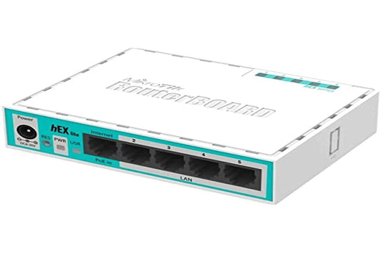 MikroTik maršrutētājs hEX lite (RB750r2) balts
