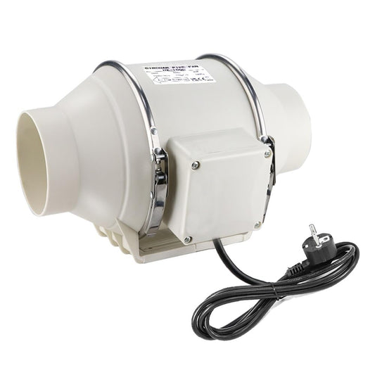 Anesty cauruļventilators 100mm līdz 220m³/h cauruļveida inline nosūces ventilators ar 1,4 m strāvas kabeli vannas istabai, tualetei, virtuvei, siltumnīcai un audzēšanas teltīm -30W