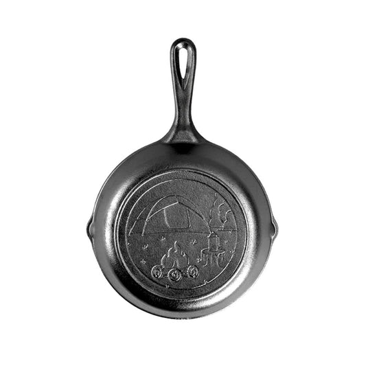 Lodge čuguns, Wanderlust sērija, telts panna, 20,3 cm - izturīga, viegli tīrāma, ideāla kempinga gatavošanai.