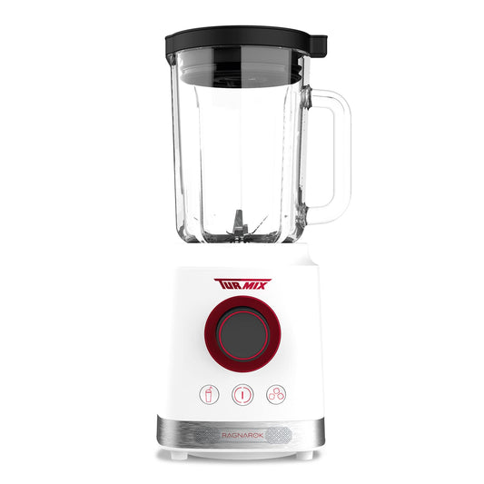 Turmix Ragnarok stenda mikseris - 1800 W, 1,8 l stikla krūze, 3 programmas, nerūsējošā tērauda asmeņi, bez BPA, balts