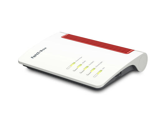 FRITZ!Box 5530 Fiber | Maršrutētājs šķiedru optikas pieslēgumam (šķiedru optikas modems ar 2x2 Wi-Fi 6 (WLAN AX), līdz 3 GBit/s, 2.5-Gigabit-LAN ports, piemērots Vācijai)