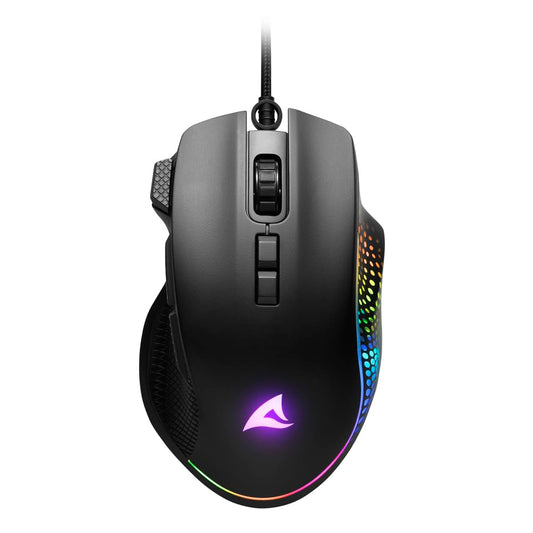 Sharkoon Shark Force 3 - Ergonomic gaming mouse with customizable RGB lighting and high-precision sensor.