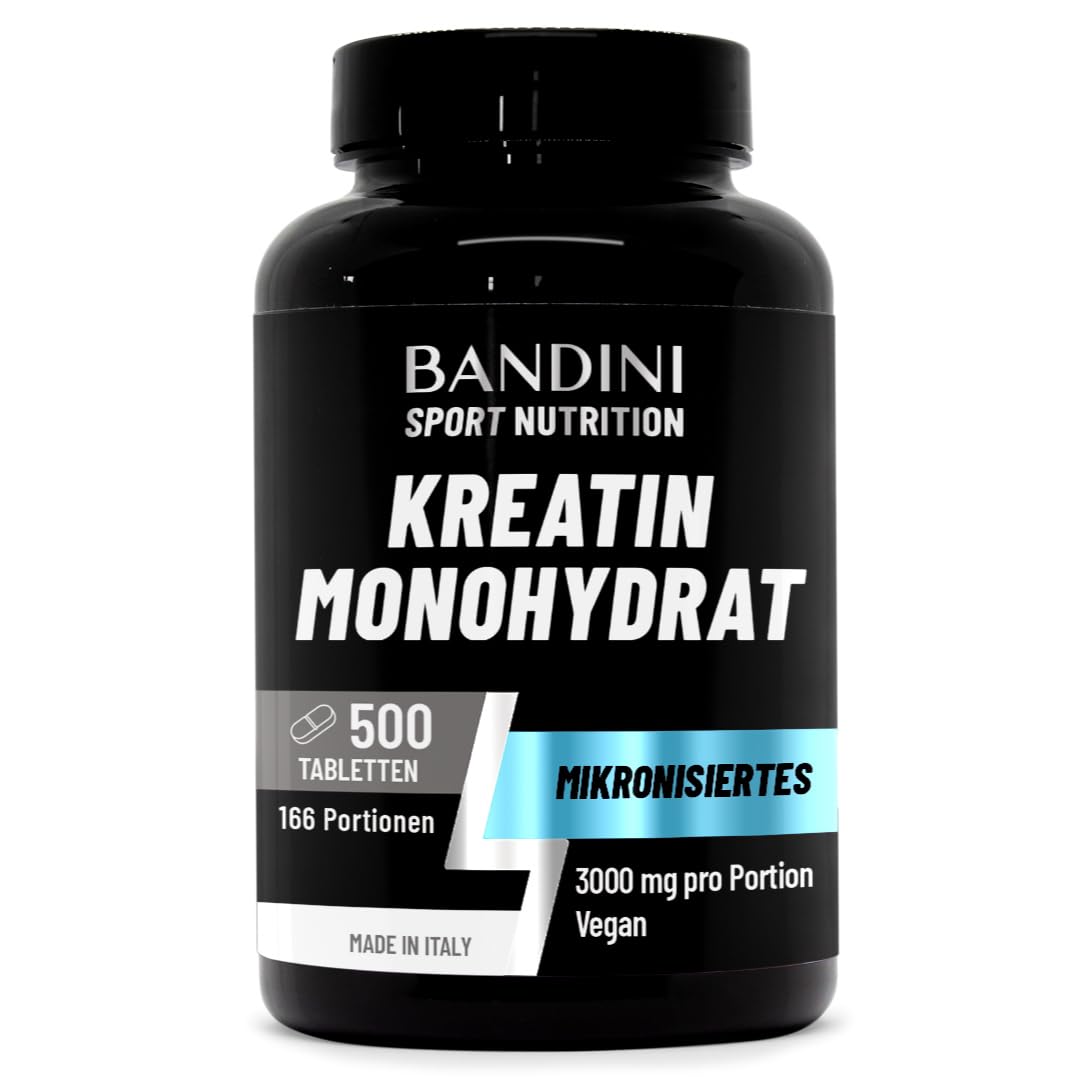 Kreatīns Bandini® Monohydrate 500 tabletes | treniņiem, sportam, fitnesam