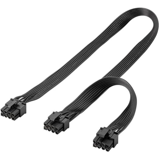 PCIe barošanas kabelis 8 pin uz Dual 6+2 pin, grafisko karšu Y-adapteris, melns, Goobay 59714